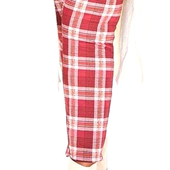 Plus Size Forever 21 Red Plaid Leggings 0X - Picture 2 of 3